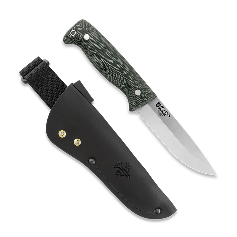 M07 Full Tang, micarta vert, leather sheath