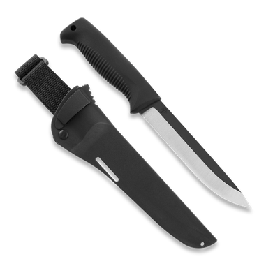 M95 Ranger Puukko, uncoated, black handle, black composite sheath